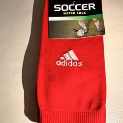 ADIDAS UNISEX- ADULT METRO SOCK Socks (1 PAIR SIZE L) SOCCER. ARCH & ANKLE COMPRESSION. RED  89% nylon, 8% polyester, 2% natural latex rubber, 1% span