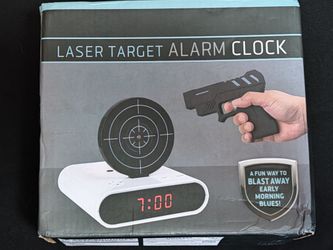 Desk Clock Digital Gun Alarm Laser Target Clock Brand New In Box