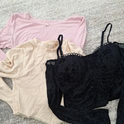 Sleeve Crop Tops Large