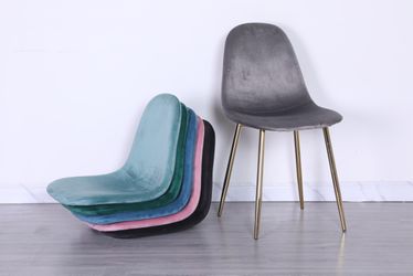 Velvet Satin Dining Chairs with Gold Legs