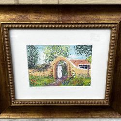 Framed Santa Fe Courtyard Painting