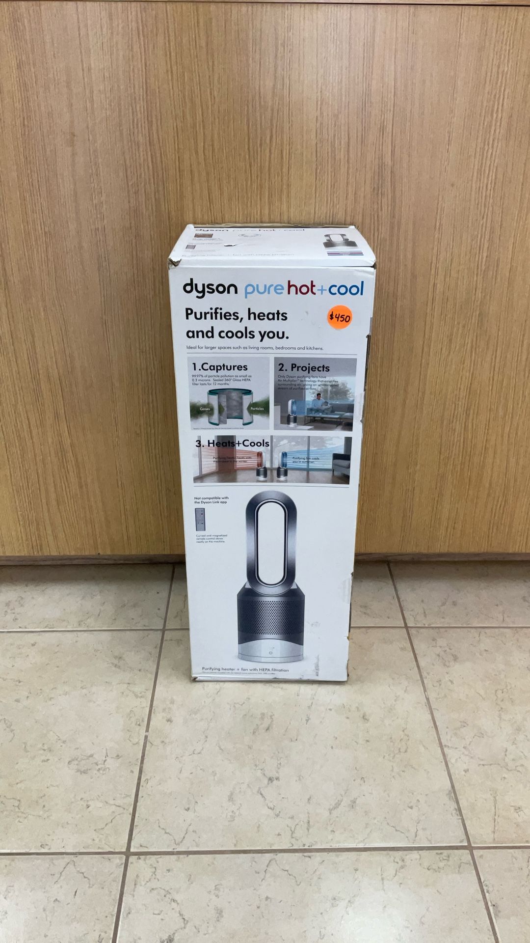 DYSON PURE HOT + COOL PURIFYING HEATER + FAN WITH HEPA FILTRATION.