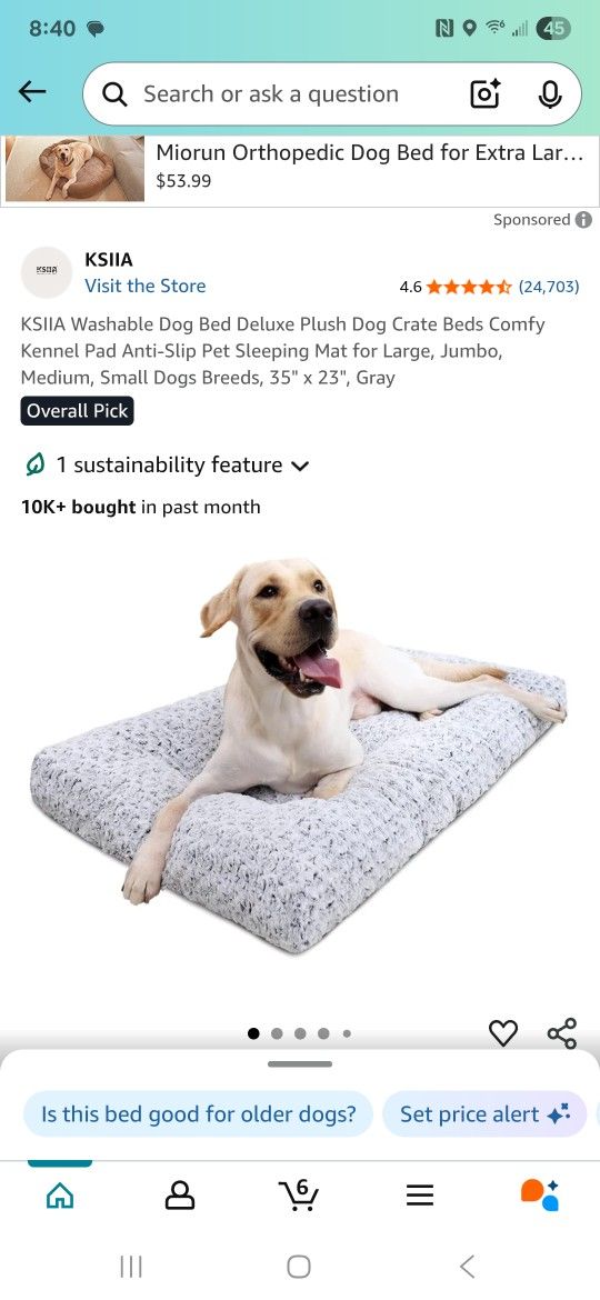 KSIIA Washable Dog Bed