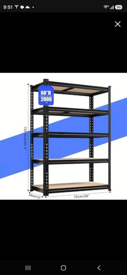 60" 5-Tier Metal Shelving