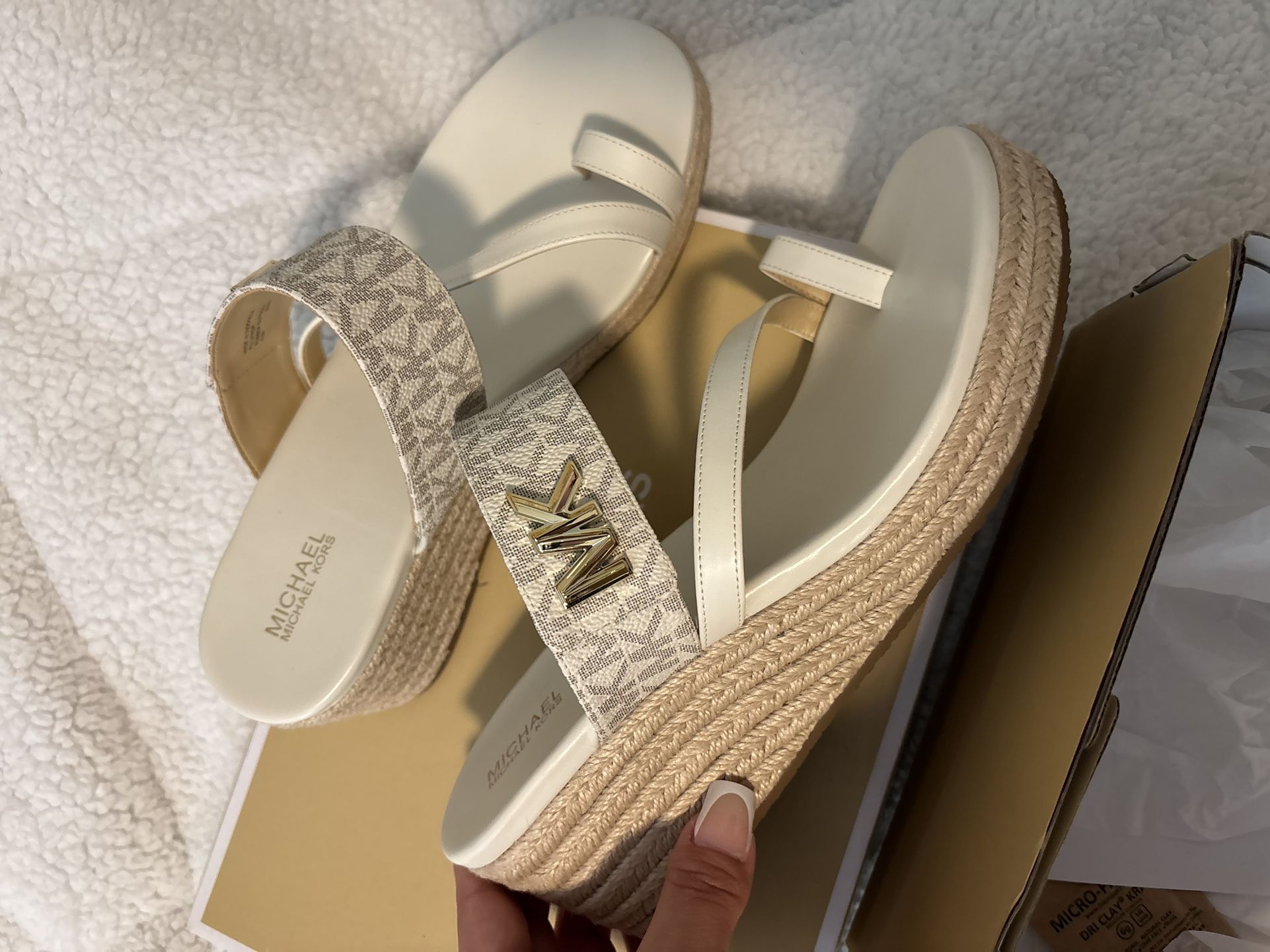 Michael Kors Wedge Heels (Jilly Wedge Mid Vanilla) Size 9.5