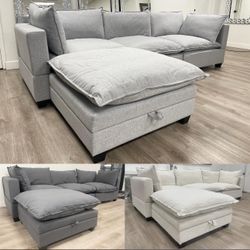 NEW SKY AND CLOUD MODULAR SECTIONAL WITH OTTOMAN AND FREE DELIVERY 