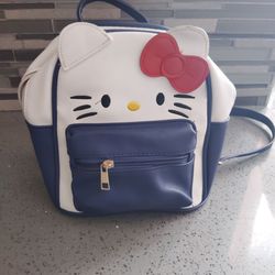 Small leather hello kitty backpack