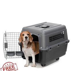 SportPet Medium Airline Dog Kennel Travel Carrier Gray Removable Wheels $120 OBO