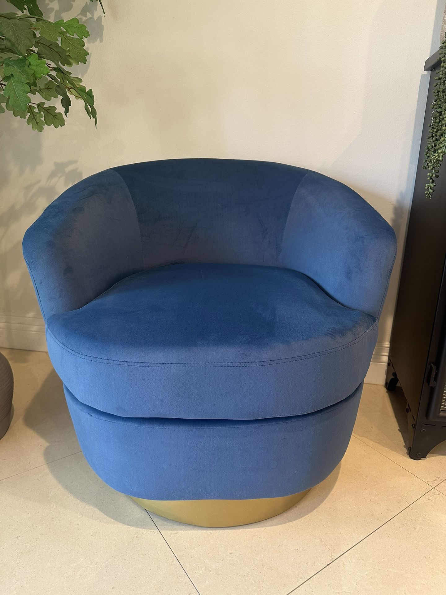 Blue And Gold Swivel Chair
