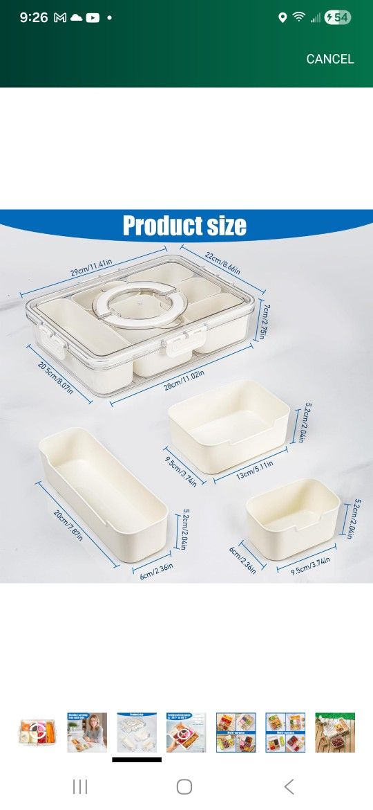 6 Snack Container With Dividers