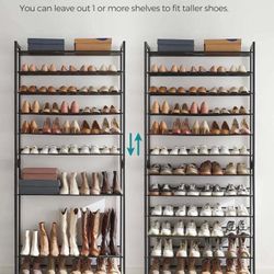Shoe Rack, 12-Tier Shoe Organizer, Metal Shoe Storage