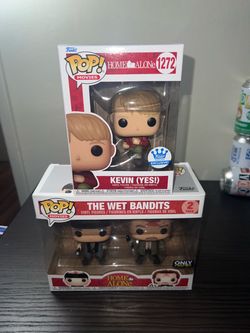 EXCLUSIVE Kevin Home Alone (Yes!) #1272 & VAULTED Wet Bandits 2-Pack Funko Pops Movies Christmas EXC