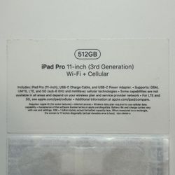 iPad Pro 11-inch (3rd Generation) Wi-Fi + Cellular
