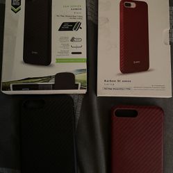 Evutec iPhone 8 plus 7 Plus 6s Plus 6 Plus Carbon Fiber Phone Cases (3) Red And Black