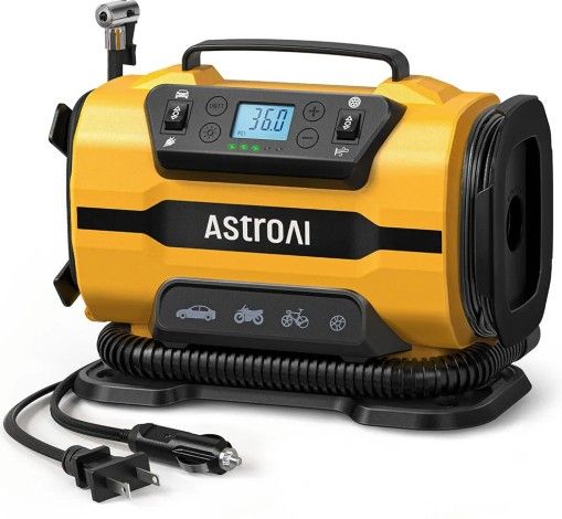 AstroAI Portable Air Compressor Pump w/ Dual Metal Motors & LED Light ("PRICE IS FIRM/ NO DELIVERY")