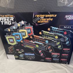 Squad Hero Rechargeable Laser Tag 360° Sensors + LCDs - Set of 4 - Easter Gift Ideas for Kids Teens and Adults Boys & Girls Family Fun 