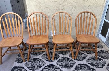 4 solid wood dining chairs
