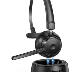 Mopchnic Bluetooth Headset, Wireless Headset with Upgraded Microphone AI Noise Canceling, On Ear Bluetooth...