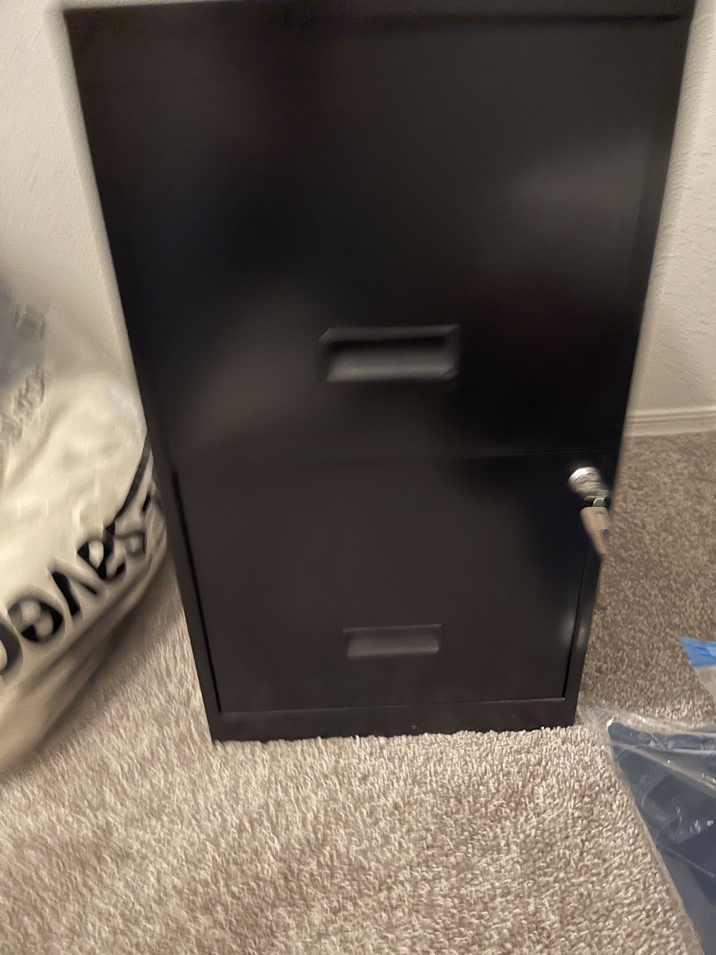 Black Two Drawer File Cabinet