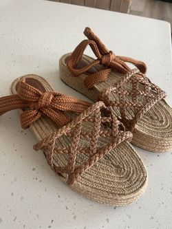 Schutz Espadrille Platform Sandals – Lace Up – Size 8