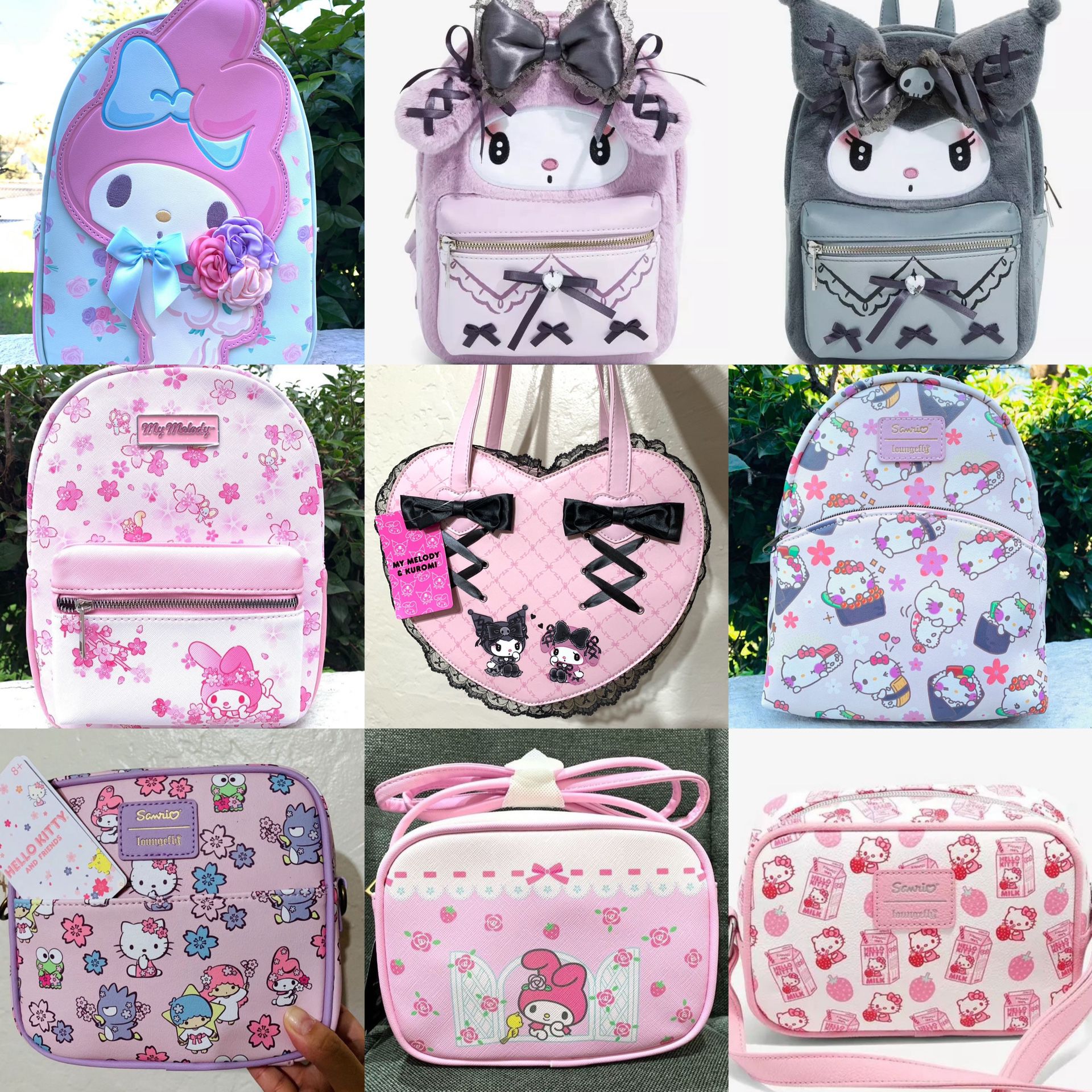 $50 Each ❤️ All NWT Sanrio My Melody Kuromi Hello Kitty Backpack And Crossbody Bag 