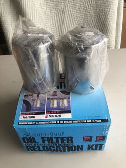 Permanent-cool oil filter relocation kit