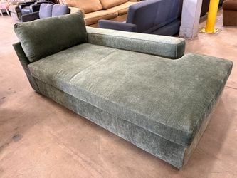 JONATHAN LOUIS Basil Green Textured Chenille Single Arm Chaise
