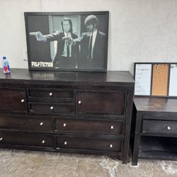 Wood Dresser + Nightstand