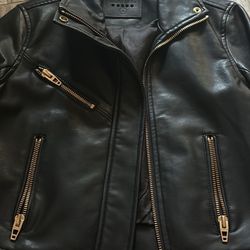 Black Leather Jacket. Size Small