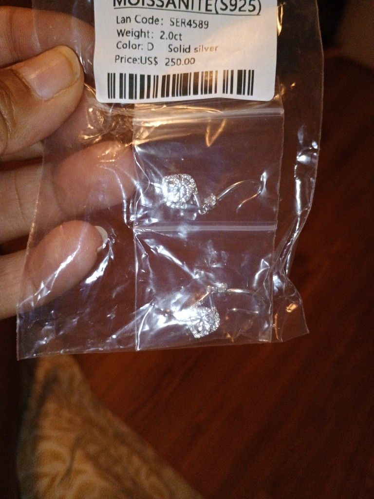 Sterling Silver Moissante Earrings