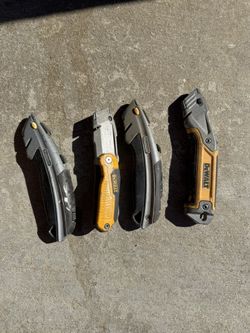 4 Retractable Utility Knives - DeWalt and Stanley