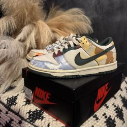 Nike Dunk Low Multi Camo Canvas, Size 5.5Y