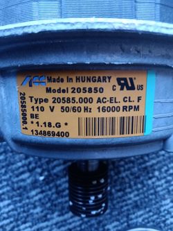 Frigidaire front load washer motor #205850