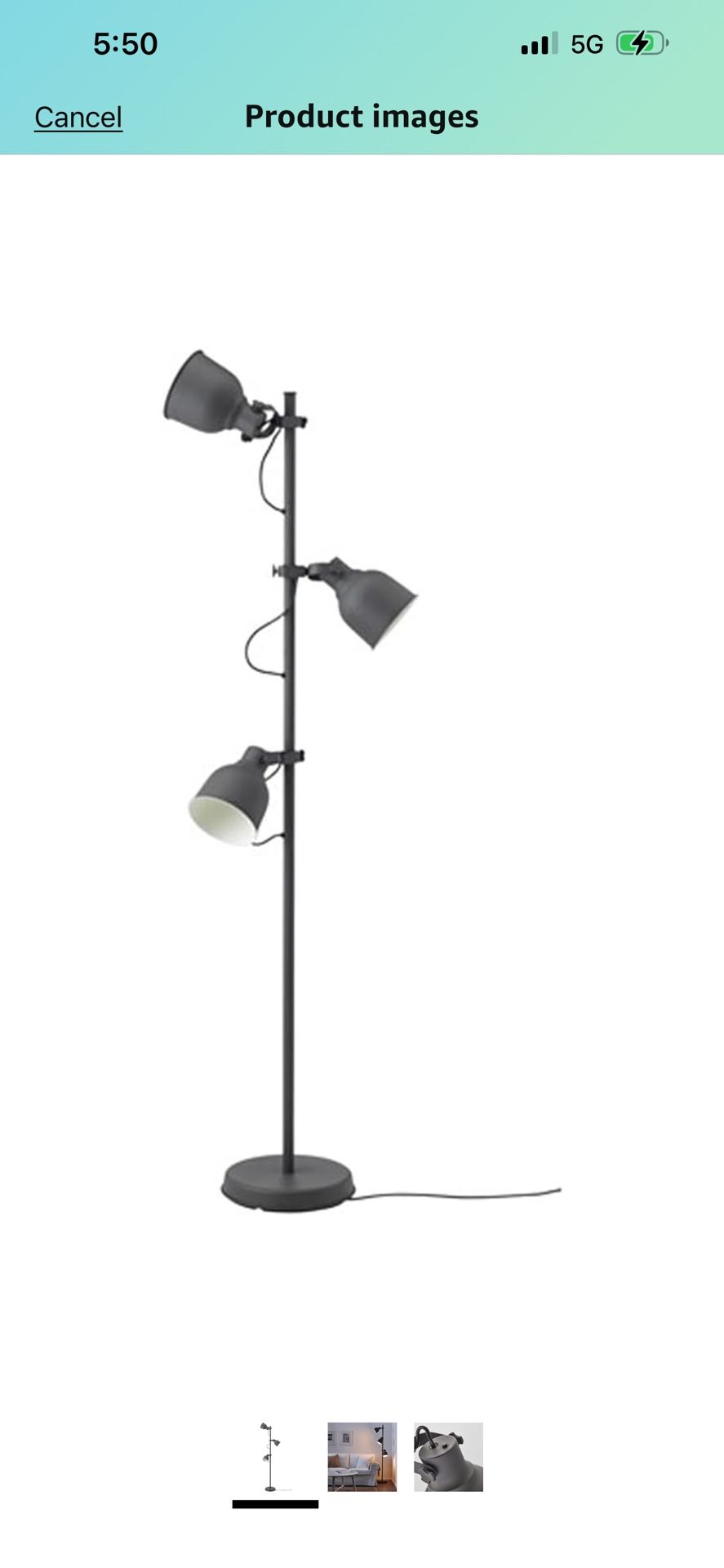 IKEA HEKTAR 3 Spotlight Dark Gray Floor Lamp