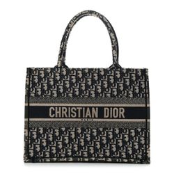 AUTHENTIC CHRISTIAN DIOR Oblique Medium Book Tote Blue Multicolor