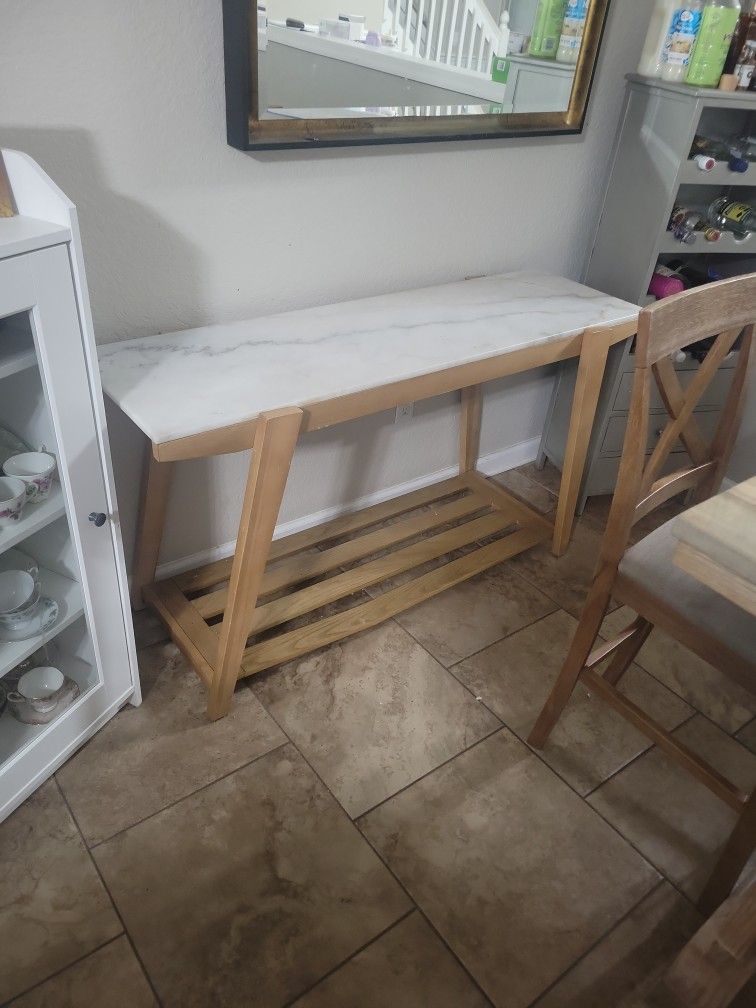 Marble Top Wooden Sofa Table $20.00
