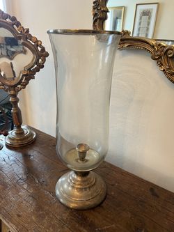 Silverplated Hurricane Candle Holder
