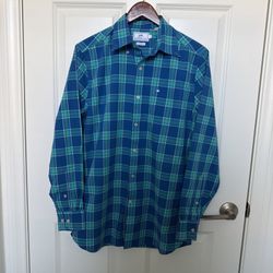 Southern Tide Club Button-Up Shirt Men’s Small Blue Plaid Cotton Mint