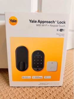 New / Sealed - Yale Approach™ Lock Deadbolt, Black Suede Key-Free Smart Entry Door Lock with Wi-Fi