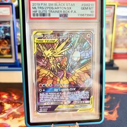 Pokemon Moltres & Zapdos & Articuno GX PSA 10