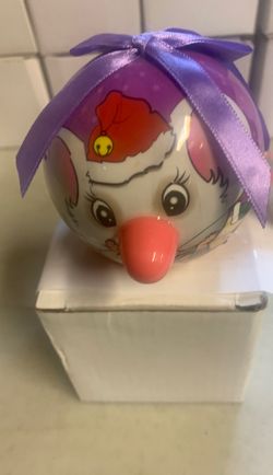 Blinking Mouse Christmas Ornament Plastic And Comes With 3 Batteries