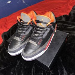 Crimson Jordan 3s Size 10 