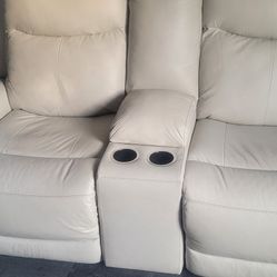 Cream Color Leather Couch