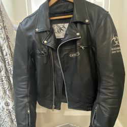 Black Leather Biker Jacket 