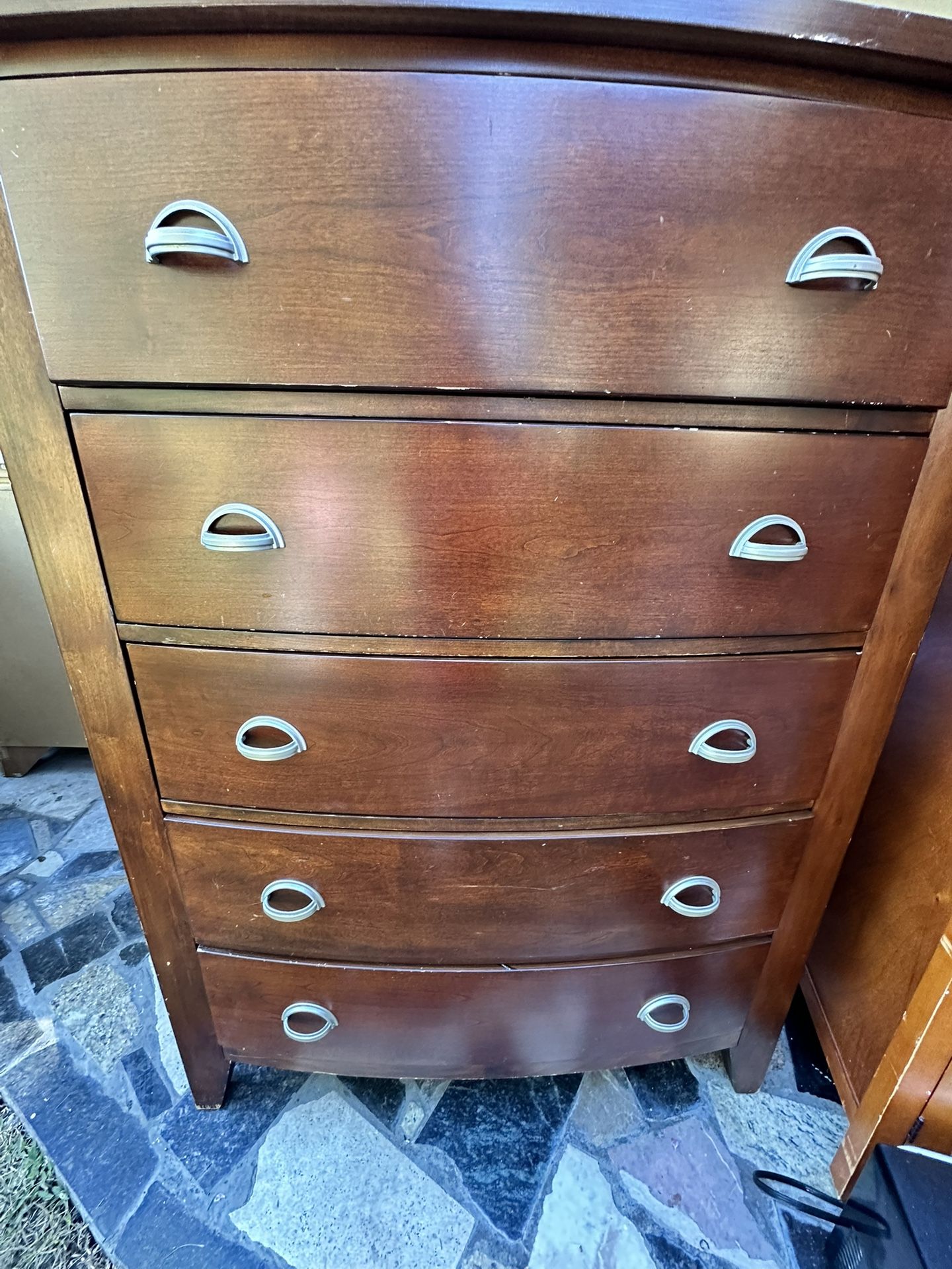 Solid Wood Brown Tall Dresser