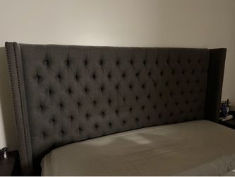 Cal king bed frame and 2 night stands