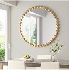 $164 Retail My Best Price $80 Cash Round Mirror, Metal Frame Circle Mirror 36 inch, Wall Art Decor Mounted Hanging for Entryway, Bathroom, hallway, Li