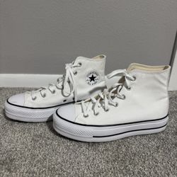 White Platform Converse: Size 9 In Woman’s