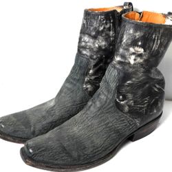 Lucchese Classics Handmade Black Exotic Shark Boots Cowboy Mens 10.5 USA F6033