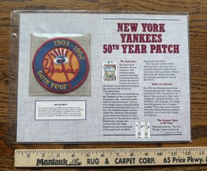 New York Yankees 50th Year 1(contact info removed) MLB Baseball Patch w/ Fact Sheet